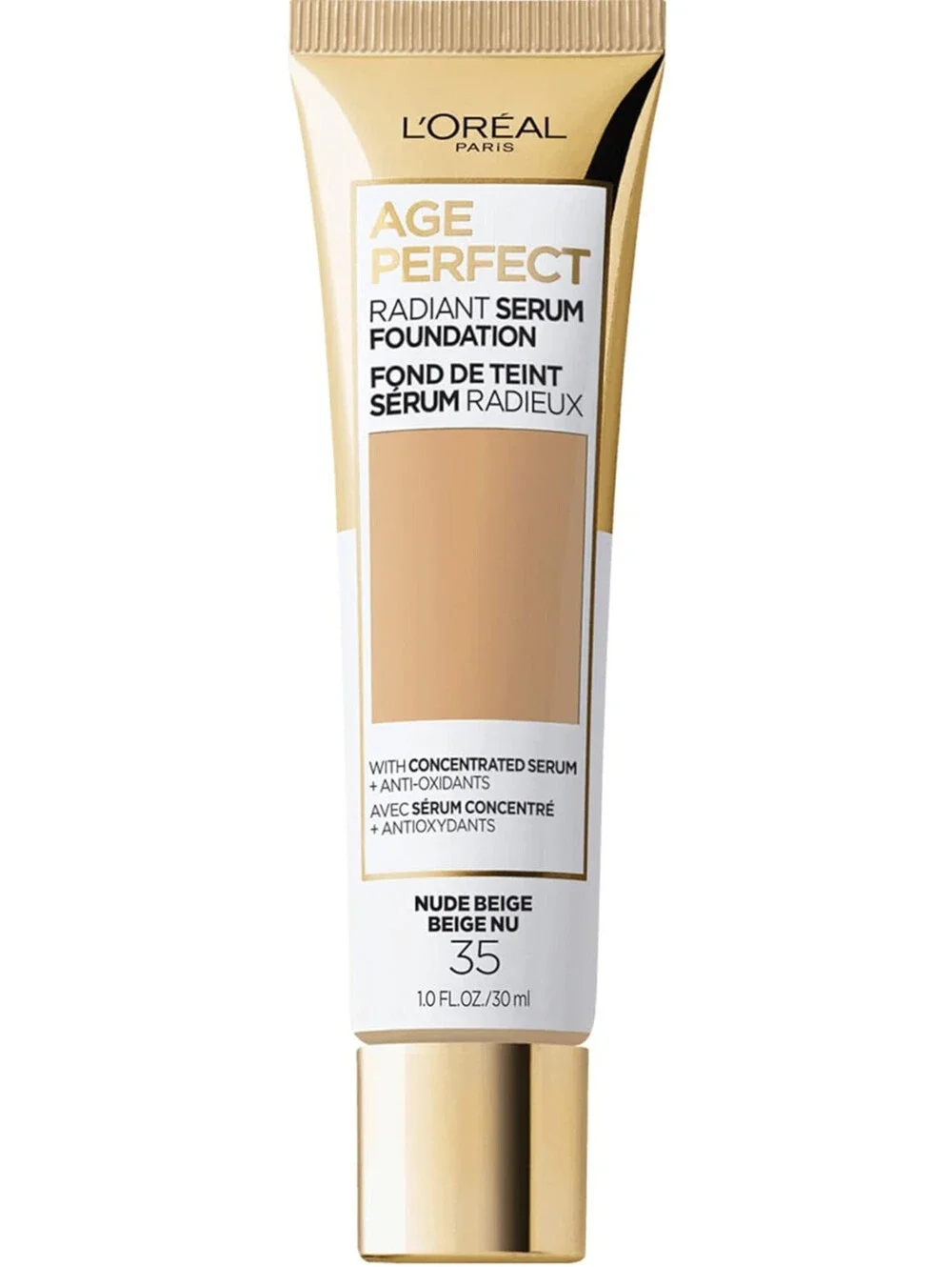 Age Perfect Radiant Serum Foundation with SPF 50, Nude Beige 35, 1 Ounce